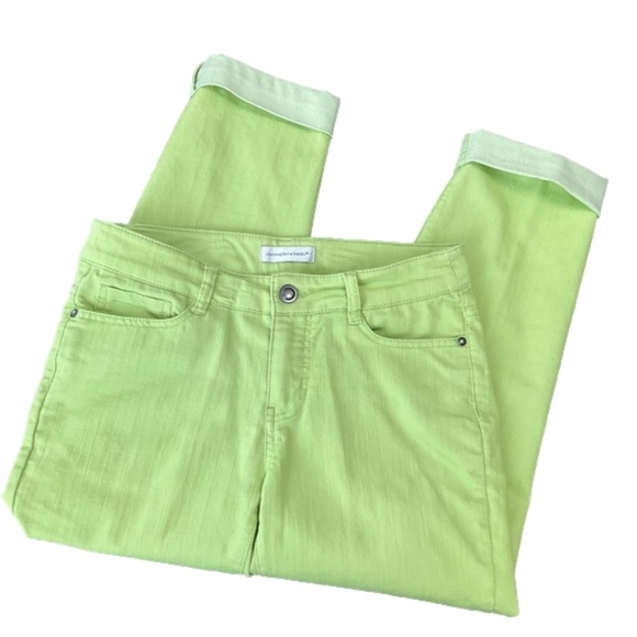 Christopher & Banks Women’s Jean Stretch  Lime Green Size 4 EUC - Picture 5 of 11